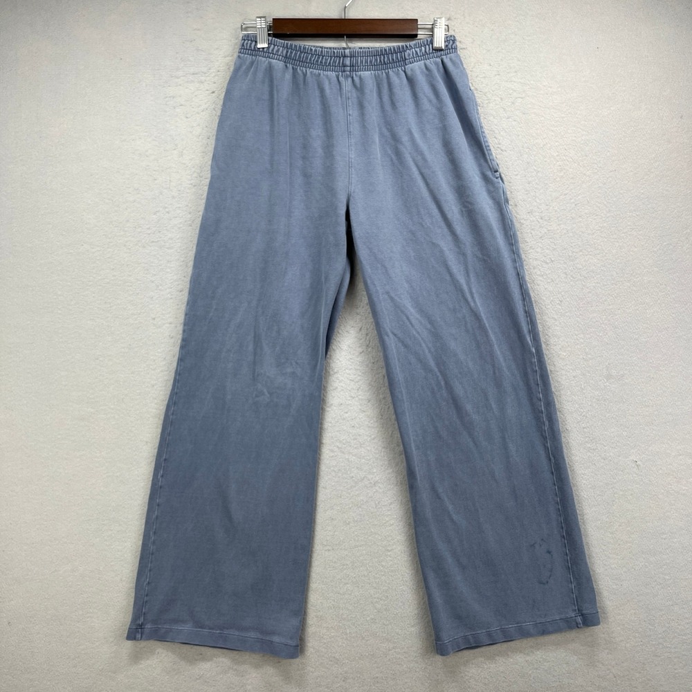 Brandy Melville Sweatpants Womens OS Blue Rosa Wide Leg Baggy Loungewear Comfy